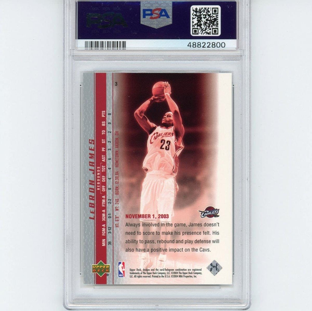 Graded 2003 Upper Deck UD LeBron James #3 Phenomenal Beginning Rookie RC Basketball Card PSA 10 Gem Mint