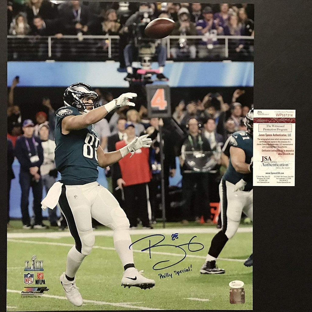 Autographed/Signed Trey Burton Inscribed Philly Special Philadelphia Eagles Super Bowl LII 52 Champions 16x20 Football Photo JSA COA