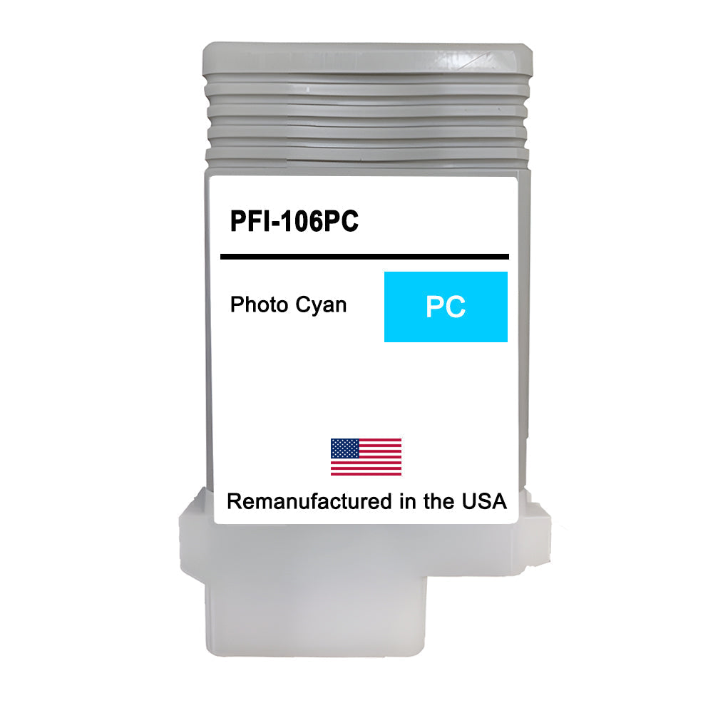 U.S. Remanufactured for Canon PFI-106PC 130ml Photo Cyan Ink Cartridge