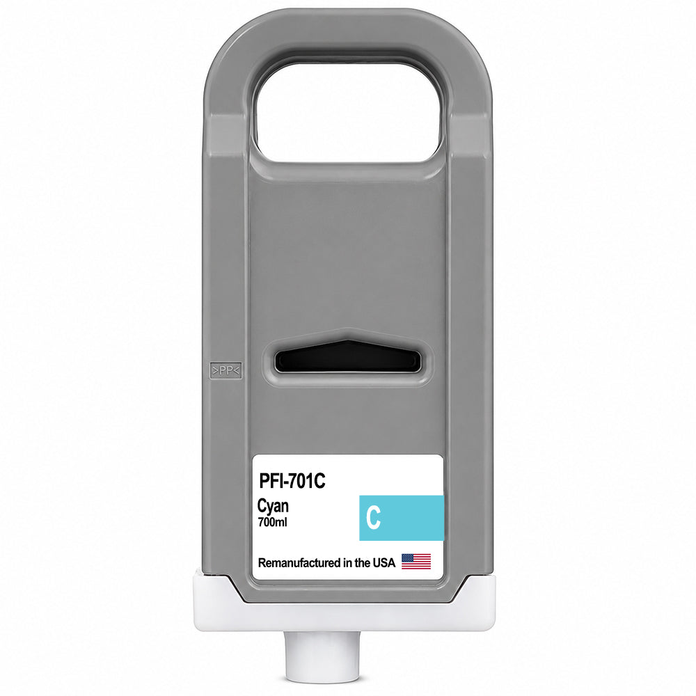 U.S. Remanufactured for Canon PFI-701C 700ml Cyan Ink Cartridge