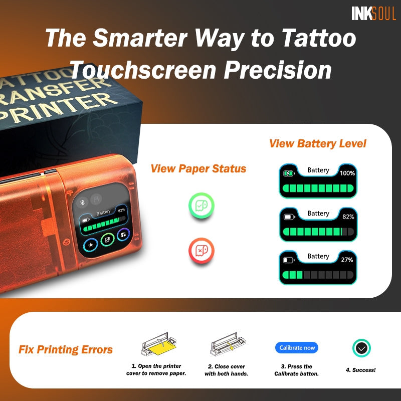INKSOUL® T08FD tattoo transfer printer touch screen