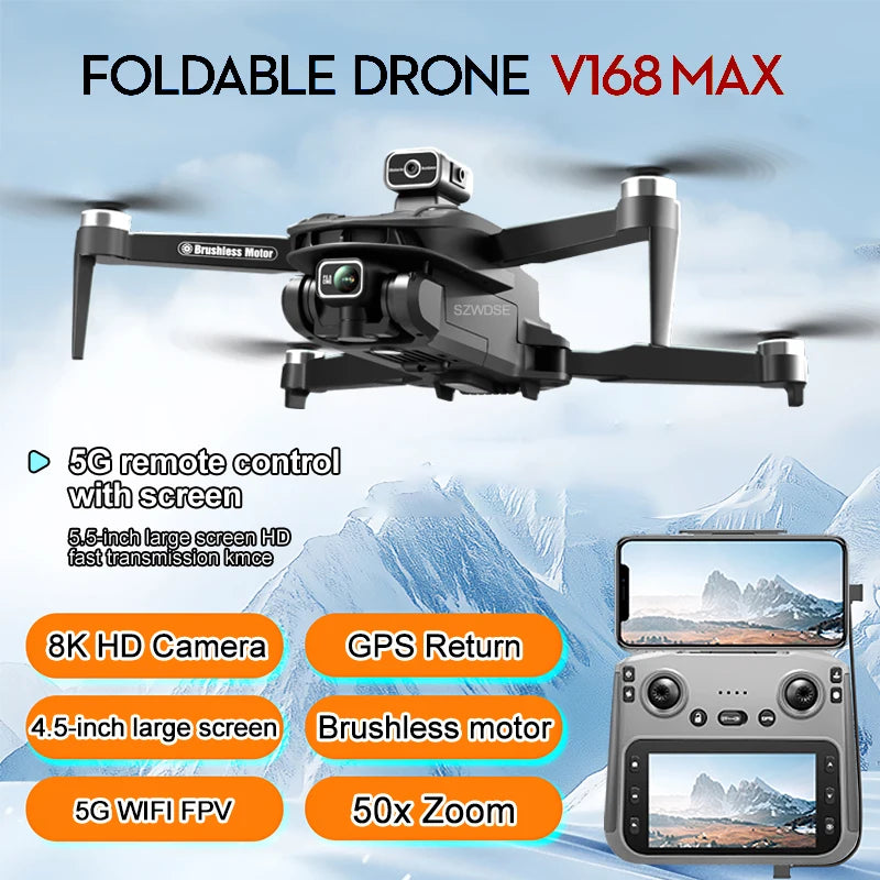2025 V168 MAX Professinal Drone 8k Camera GPS Automatic Return 5G Wifi