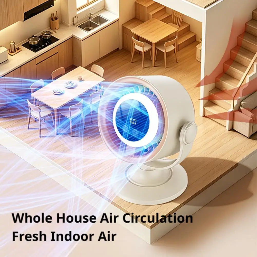 Turbo Desk Fan With Digital Display 100 Speed Rechargeable Air